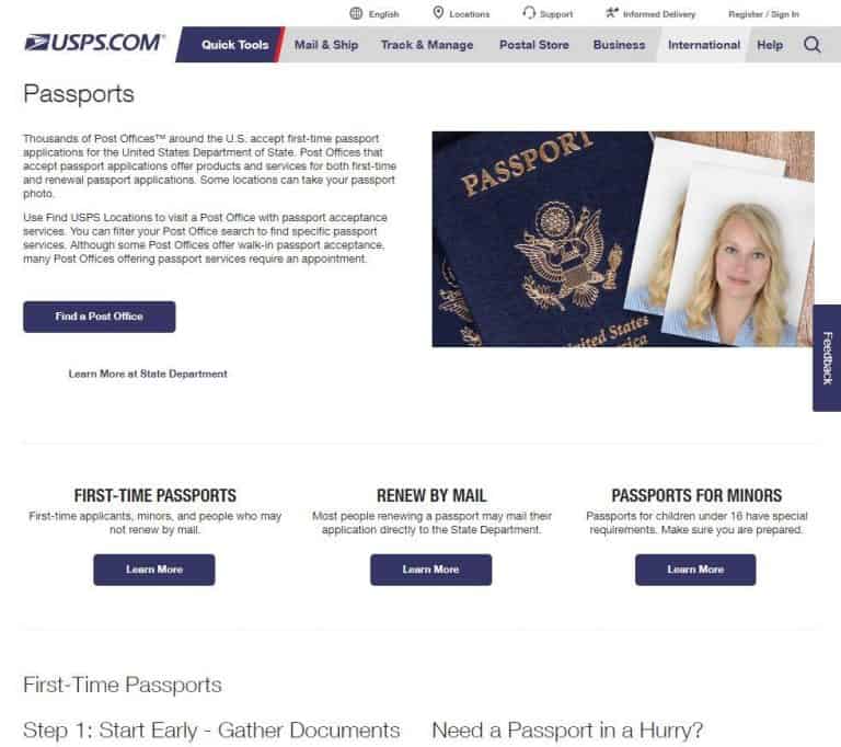 usps new dorp passport schedule